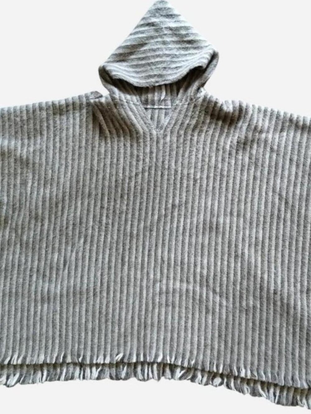 100% Handmade Wool Poncho with Hoodie